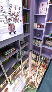 Bespoke Shelving - Lilac bookcase