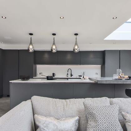 Supermatt Cosmo Grey bespoke kitchen in Billericay