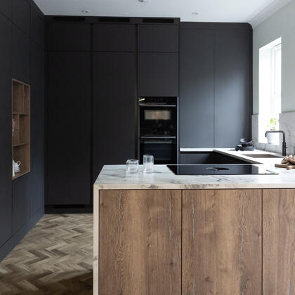 Cosmo Grey and Oak Kitchen in Woodford Green