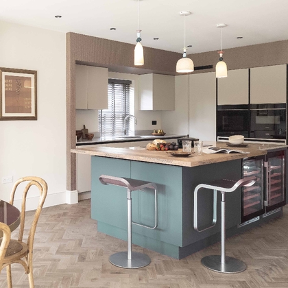 Taupe & Kombu Green Kitchen in Finchingfield