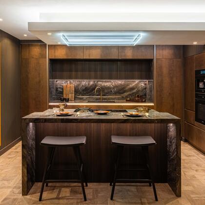 Galvano Bronze and Marshwood Kitchen in Chingford