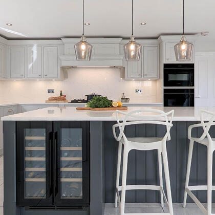 In-Frame Shaker Lead & Light Grey kitchen in Hockley