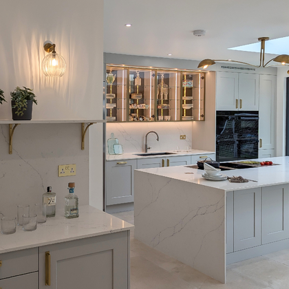 Light Grey Shaker Kitchen in Buckhurst Hill