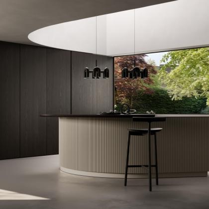 Hemp lacquer & Charcoal Oak Pedini Kitchen
