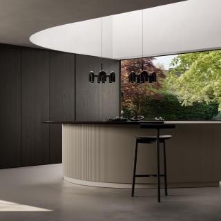 Hemp lacquer & Charcoal Oak Pedini Kitchen