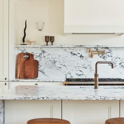 Bold Marble surfaces in an architect-designed home