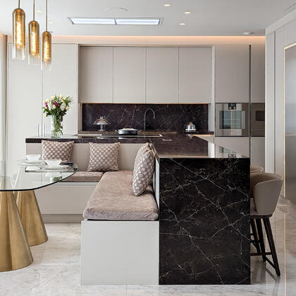 Matt Handleless cashmere Kitchen in Southgate