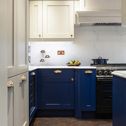 Drawing Room Blue Shaker Kitchen