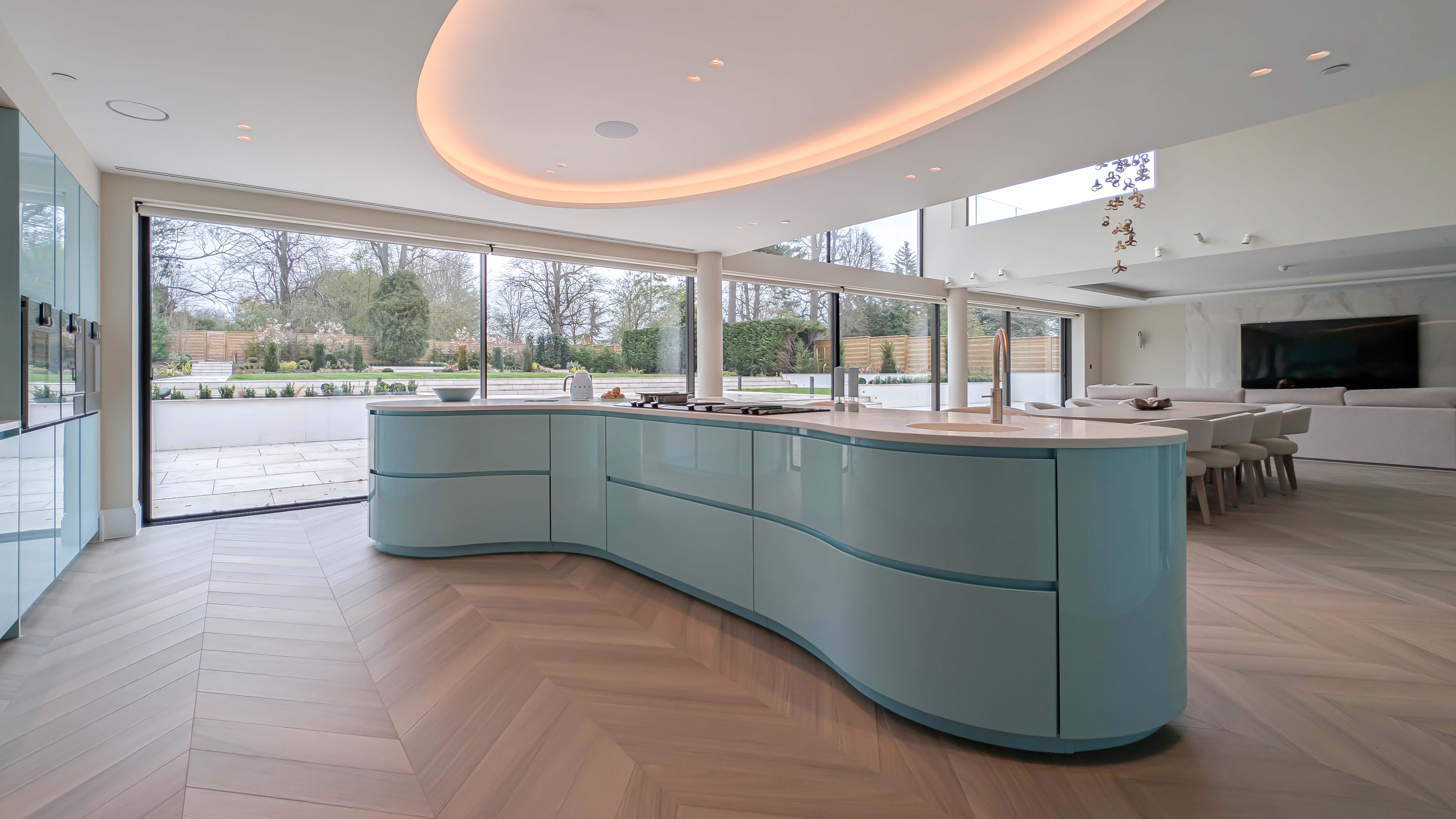 Mint Blue Pedini Kitchen in Sawbridgeworth