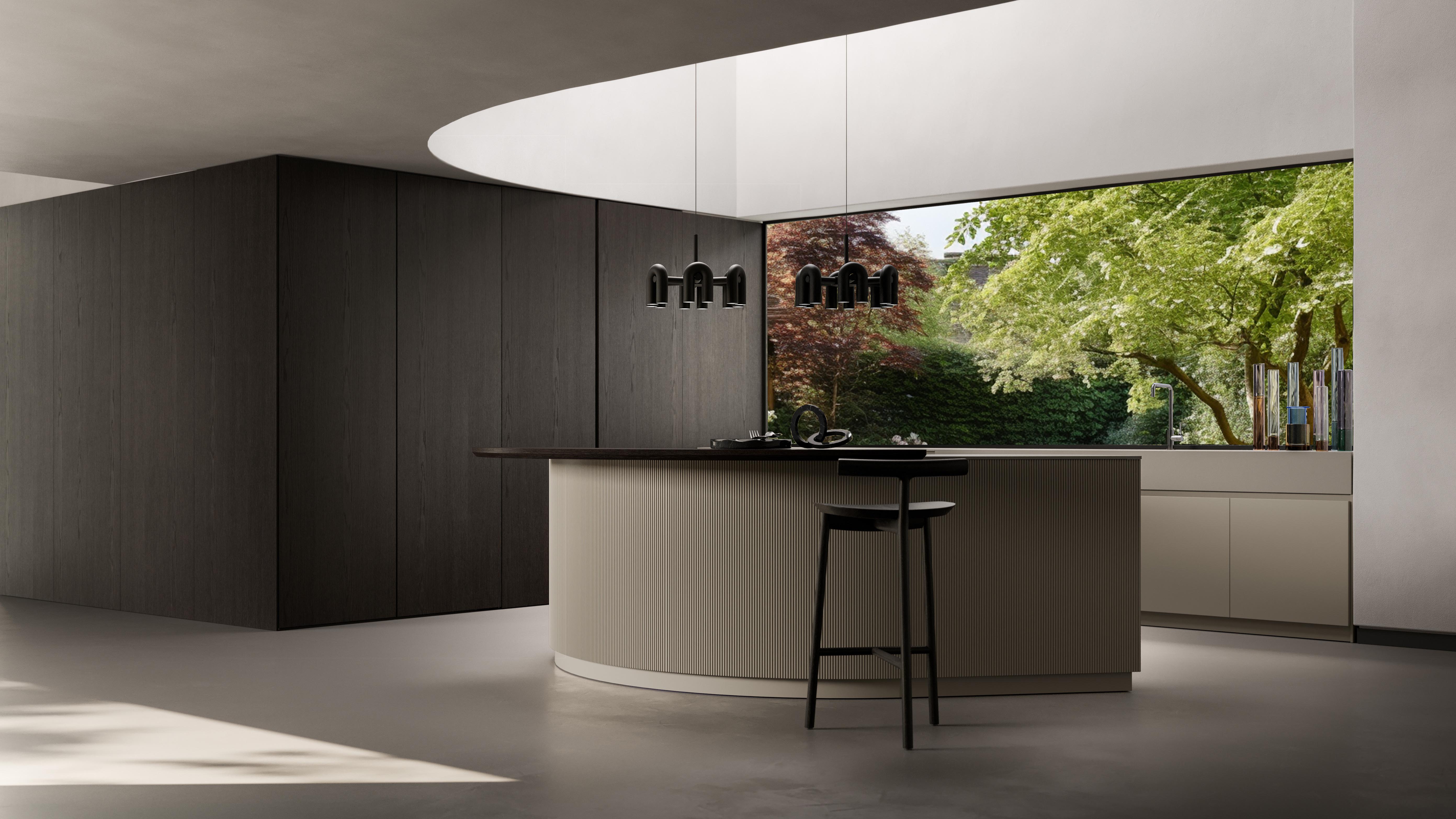 Hemp lacquer & Charcoal Oak Pedini Kitchen