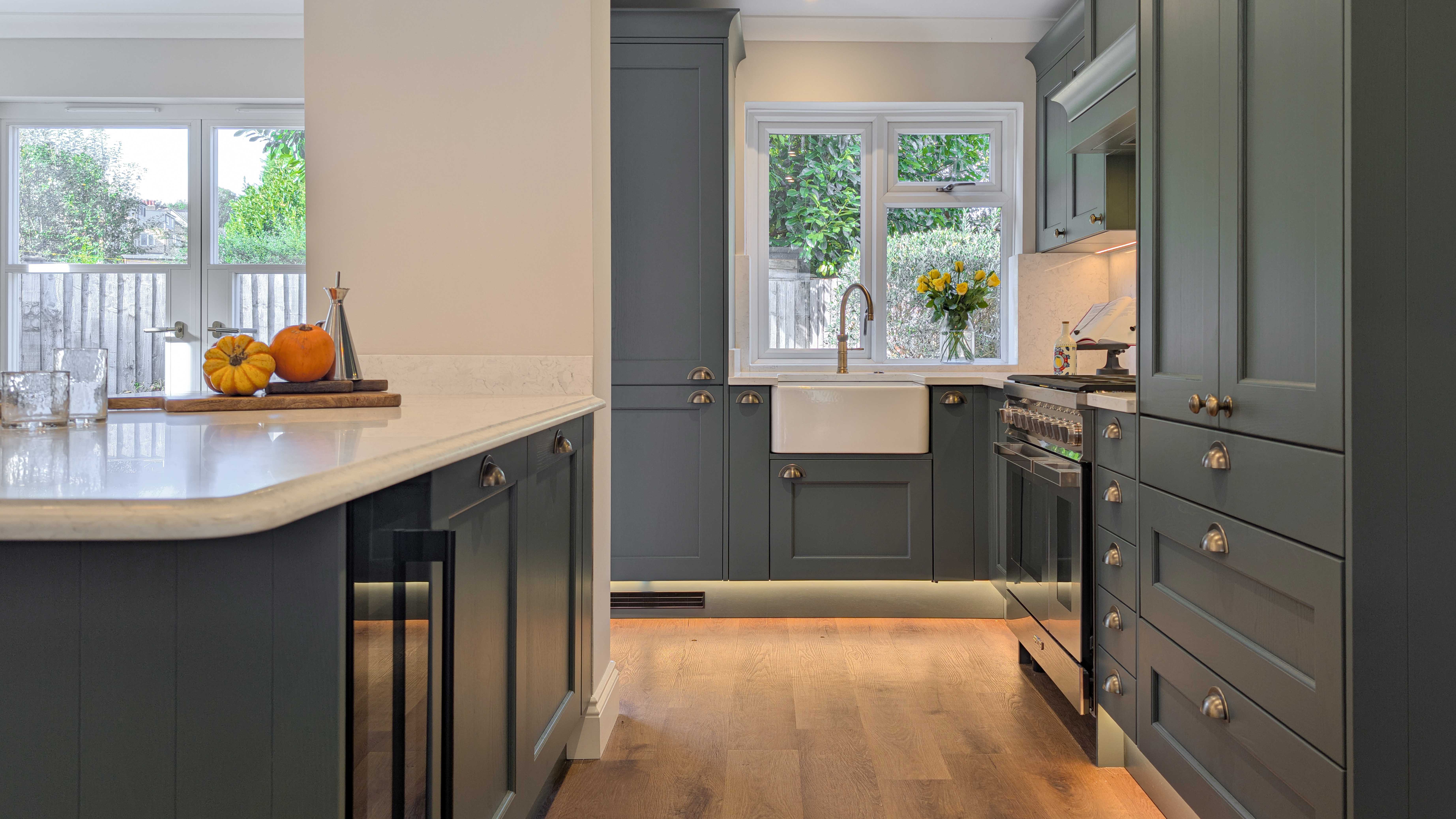 Stone Green Shaker Kitchen in Buckhurst Hill