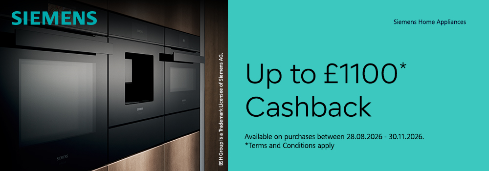 £250 cashback will be offered with a purchase of 3 qualifying Siemens built-in kitchen appliances including an oven. 