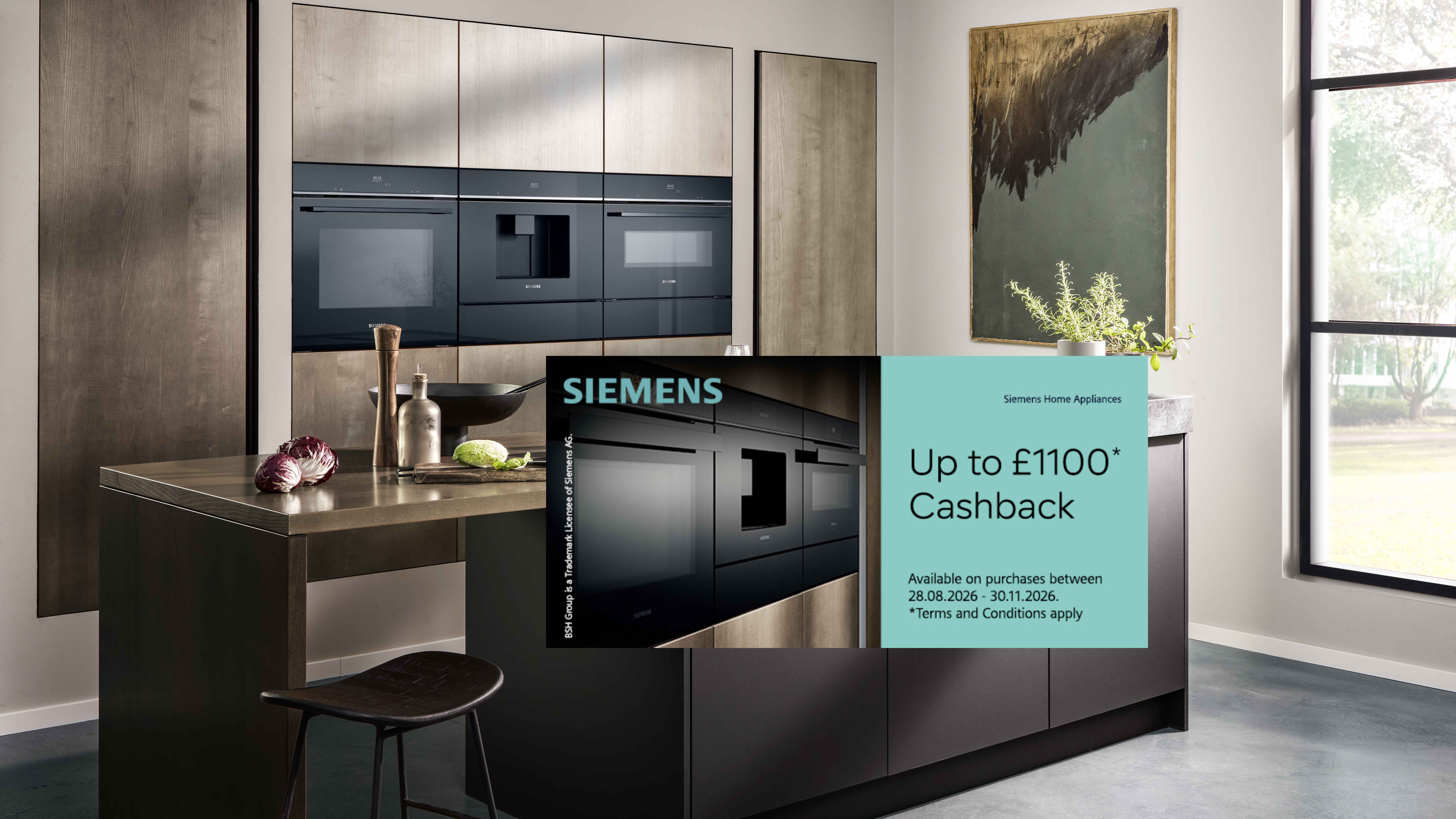 Up to £1100 cashback on Siemens Appliances