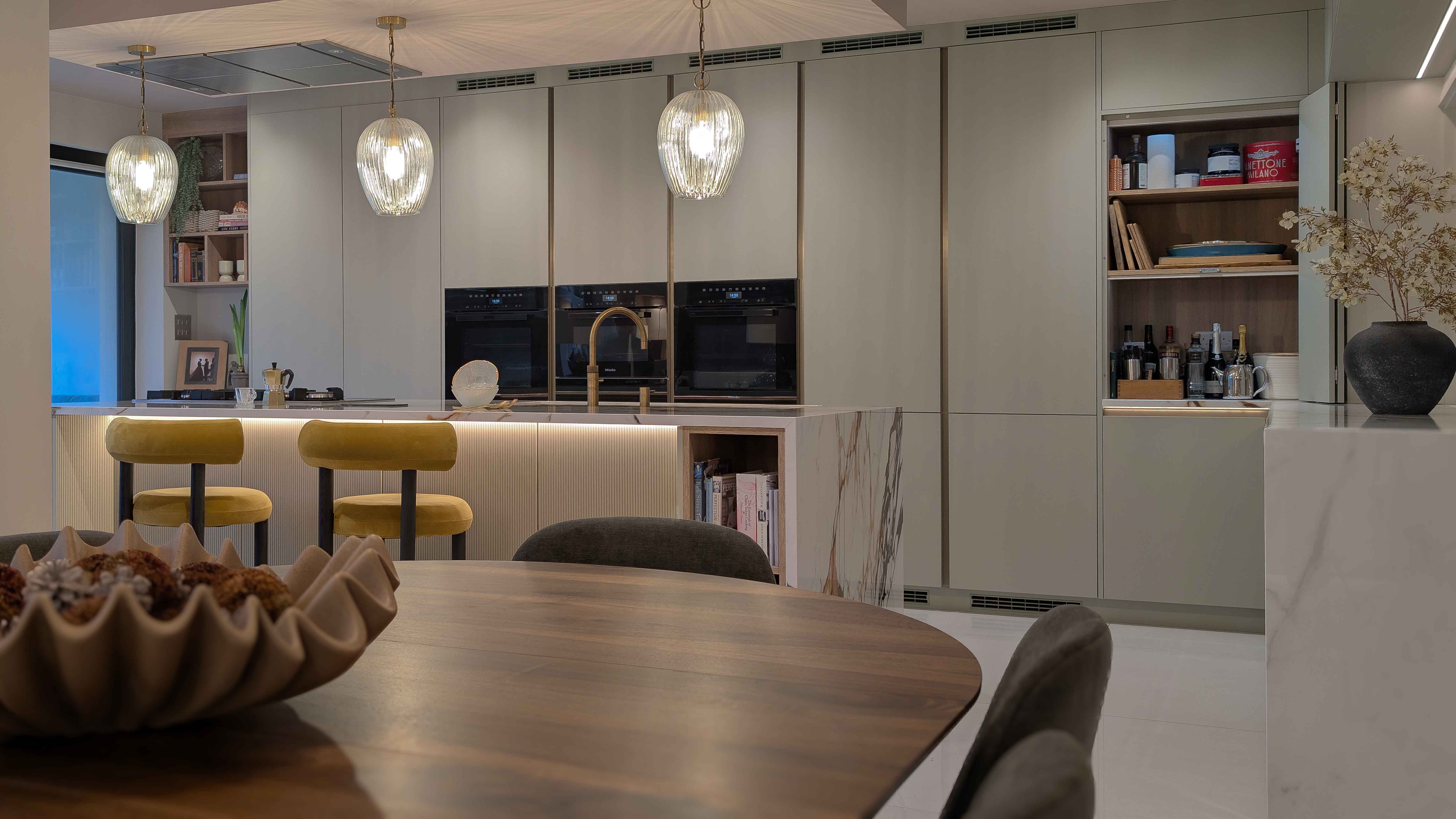 Sage Green and White Kitchen in Loughton